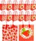 Tiny Mills Strawberry Party Favor Bags Treat Bags with Handles Candy Bags for Birthday Party ,12 Pack